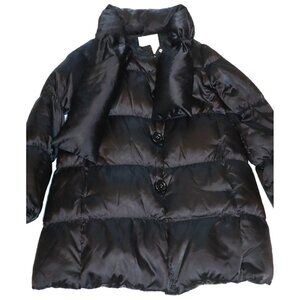 Kate Spade Womens Black Puffer Coat With Polka Dot Lining Winter Gorpcore